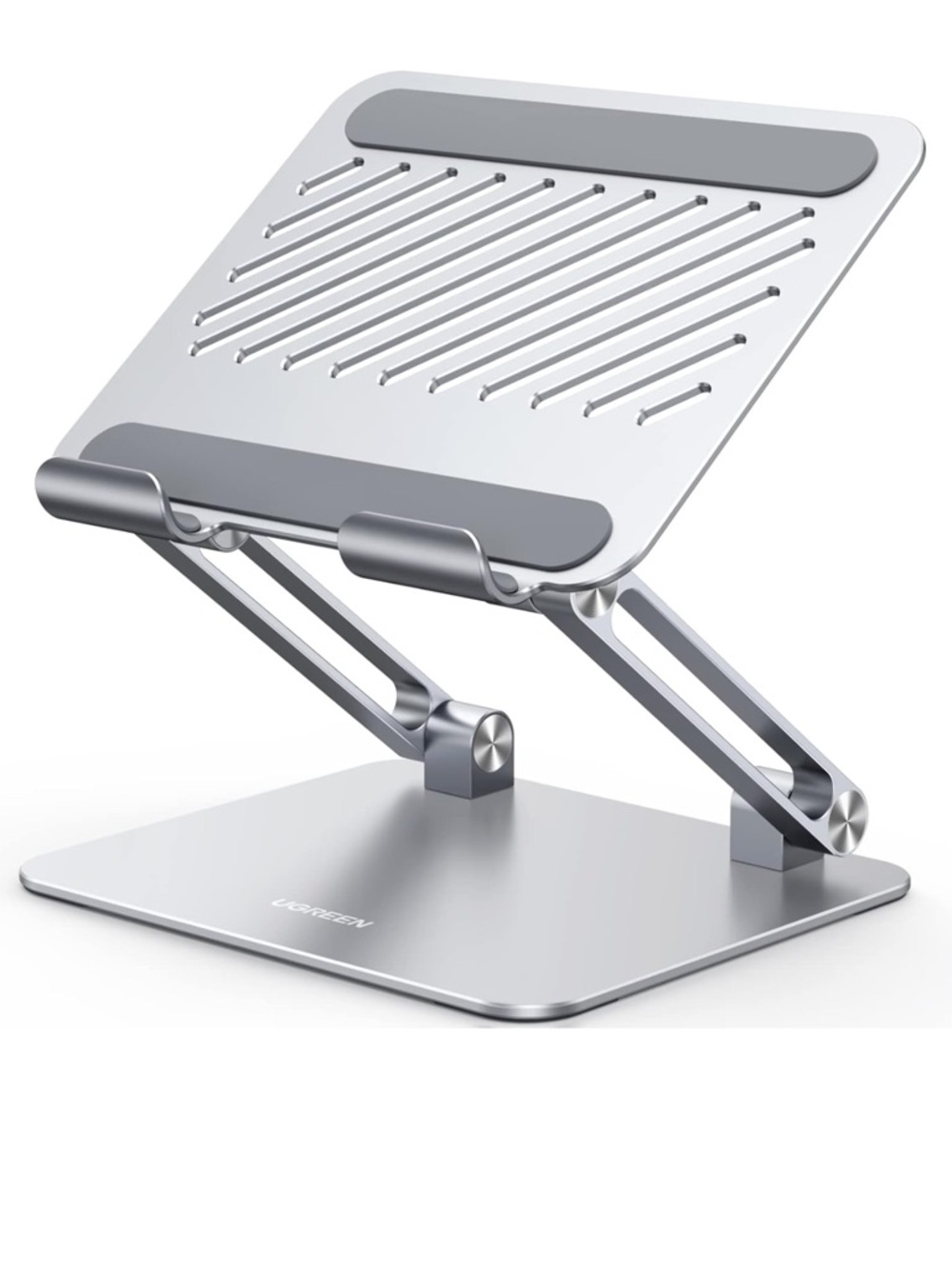 EUC Adjustable Silver iPad Stand - Foldable Aluminum Riser